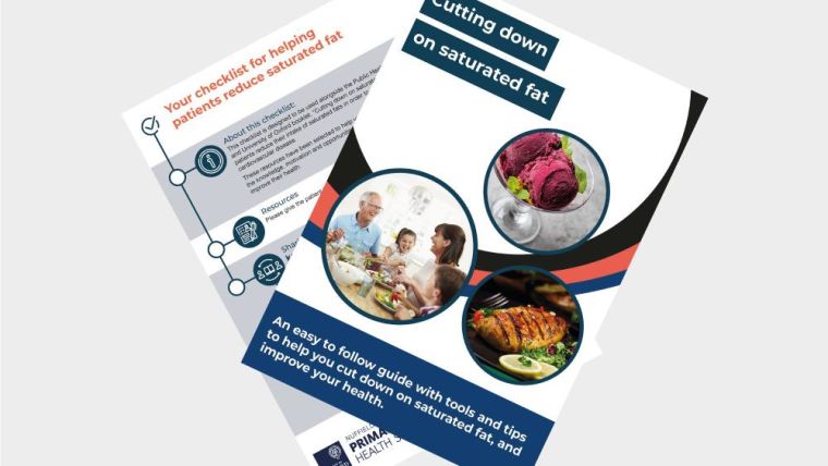 An image of the cover of the reducing salt and saturated fat patient booklets and nurse checklists.